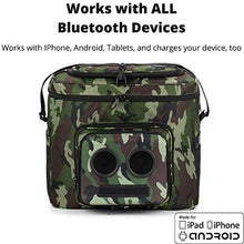 Load image into Gallery viewer, The #1 Cooler with Speakers on Amazon. 20-Watt Bluetooth Speakers for Parties/Festivals/Boat/Beach. Rechargeable, Works with iPhone &amp; Android (Camo, 2022 Edition)
