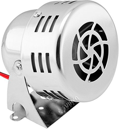 Vixen Horns Loud Electric Motor Driven Horn/Alarm/Siren (Air Raid) Small/Compact Chrome 12V VXS-9060C