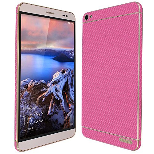 Skinomi Pink Carbon Fiber Full Body Skin Compatible with Huawei Mediapad X2 (Full Coverage) TechSkin with Anti-Bubble Clear Film Screen Protector