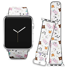Load image into Gallery viewer, Compatible with Apple Watch (42/44 mm) Series 5, 4 3, 2, 1 // Leather Replacement Bracelet Strap Wristband + Adapters // Ice Cream
