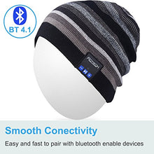 Load image into Gallery viewer, Qshell Wireless Bluetooth Beanie Hat Cap with Musicphone Speakerphone Stereo Headphone Headset Earphone Speaker Mic for Fitness Outdoor Sports Skiing Running Skating Walking, Black

