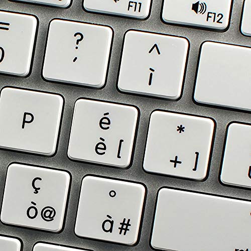 Apple NS Italian Non-Transparent Keyboard Labels White Background for Desktop, Laptop and Notebook