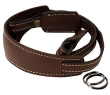 Load image into Gallery viewer, Dark brown leather pad Camera neck shoulder strap for Film SLR DSLR RF Leica Digital
