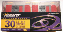 Load image into Gallery viewer, Memorex MF2HD 3.5&quot; IBM-Formatted High-Density Floppy Disks (Colors, 30-Pack with Plastic Box)
