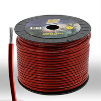 Sound Around 8 Gauge Power Ground Cables-250 ft., 10mm Silver-Tinned Oxygen Free Copper Cable, Multi-Strand Construction, Ideal for High-Powered Systems Durable Translucent Jacket-GSI GPC8R250 (RED)