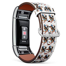 Load image into Gallery viewer, Replacement Leather Strap Printing Wristbands Compatible with Fitbit Charge 2 - Skull and Colorful Butterflies
