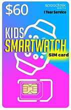 Load image into Gallery viewer, Kids Smart Watch SIM Card for 4G LTE GSM Smartwatches and Wearables - 12 Months Service
