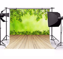 Load image into Gallery viewer, AOFOTO 10x10ft Spring Budding Branch Backdrop Wooden Plank Floor Abstract Photography Background Newborn Children Adults Portraits Shooting Family Gathering Vacation Holiday Vinyl Photo Booth Prop

