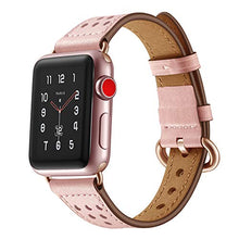 Load image into Gallery viewer, Mtozon Band Compatible with Apple Watch Band 41mm/40mm/38mm Series 7/6/5/4/3/2/1, Classic Genuine Leather Wristband Replacement Strap Women Pink
