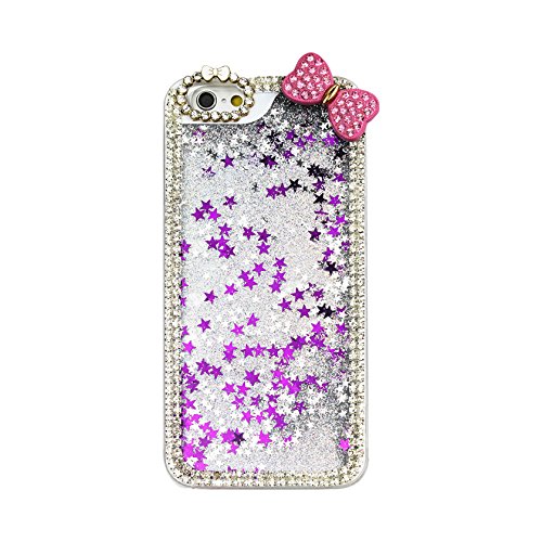 Reiko 3D Handmade Crystal Diamond Flip Leather Protector Cover with Handmade Crystal Diamond Cell Phone Case for iPhone 6 4.7inch - Retail Packaging - Silver