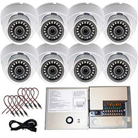 Evertech 8 Pcs High Resolution Day/Night Vision Indoor/Outdoor 3.6mm Fixed Lens Security Surveillance Cameras with 9 Channel 5 Amper PTC Fuse CCTV Metal Power Supply Box