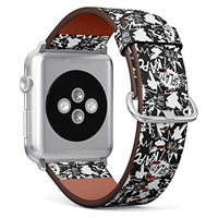Compatible with Small Apple Watch 38mm, 40mm, 41mm (All Series) Leather Watch Wrist Band Strap Bracelet with Adapters (Comic Book Action Words)