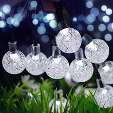 Load image into Gallery viewer, WONFAST Solar String Lights, 20ft 30 LED Crystal Ball Solar Powered Outdoor Globe Fairy String Lights for Homes,Christmas,Gardens,Wedding,Party Decoration (White)
