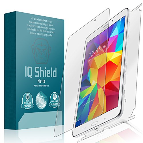 IQ Shield Matte Full Body Skin Compatible with Samsung Galaxy Tab 4 8.0 + Anti-Glare (Full Coverage) Screen Protector and Anti-Bubble Film