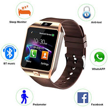 Load image into Gallery viewer, Padgene DZ09 Bluetooth Smartwatch,Touchscreen Wrist Smart Phone Watch Sports Fitness Tracker with SIM SD Card Slot Camera Pedometer Compatible with iPhone iOS Android for Kids Men Women
