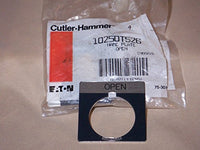 Cutler-Hammer 10250TS26 name plate--open