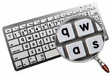 Load image into Gallery viewer, MAC NS English Large Lettering Non-Transparent Keyboard Labels White Background (Lower CASE) for Desktop, Laptop and Notebook
