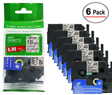 Load image into Gallery viewer, 6/Pack LM Tapes - Premium 3/4&quot; Black Print on Matte Clear Label Compatible with Brother TZe-M41 P-Touch Tape and Comes with a Great Tape Color/Size Guide for Easy reordering. 18mm 0.7 Laminated
