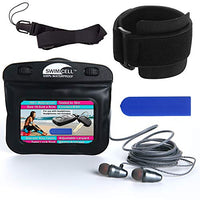 Waterproof MP3 Player Pouch for Swimming with Headphone Jack - Key Holder Case for Car Key Fob Money, MP3 Player. Adjustable Armband and Neck Lanyard with Silicone Key Cover for Arm Wrist or Ankle.
