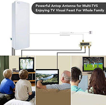 Load image into Gallery viewer, Outdoor TV Antenna, ANTOP HDTV Flat Panel Amplified HDTV Antenna Big BOY 80 Mile Multi-Directional Reception with 4G LTE Filter and Smartpass Amplified (40ft Coaxial Cable Include)
