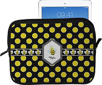 Bee & Polka Dots Tablet Case/Sleeve - Large (Personalized)