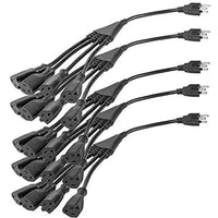 4 Way Power Splitter  1 to 4 Cable Strip with 3 Pronged Outlet and 3