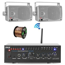 Load image into Gallery viewer, Pyle Home WiFi Bluetooth Audio Amplifier Receiver, Pair 3.5&quot; 200W 3-Way Weatherproof Mini Box Speakers, Enrock 100 Ft Speaker Wire (2 Speakers)
