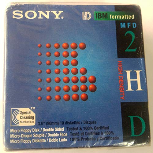 Sony 10MFD2HDLF 2HD 3.5-Inch IBM Formatted Floppy Disks (10-Pack) (Discontinued by Manufacturer)
