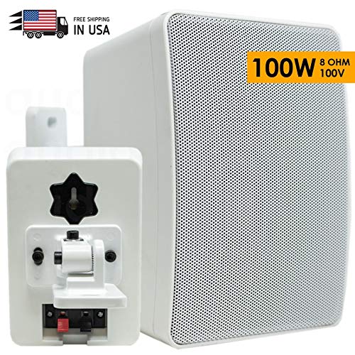 New EMB ECW20 100 Watts Full Range Outdoor Speaker/Environmental/Monitor (1 Speaker) White  Perfect for: Restaurant/Outdoor/Temple/Patio/Pool/Meeting Room/Church/Coffee Shop