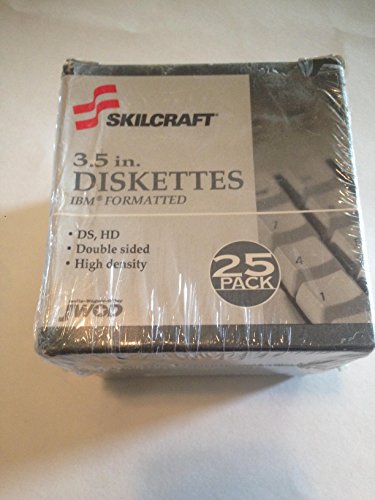 Skilcraft 3.5 Ibm Formatted Diskettes Double Sided High Density 25 Pack