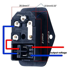 Load image into Gallery viewer, URBEST Inlet Module Plug 5A Fuse Switch Male Power Socket w Switch Plug 10A 250V 3 Pin IEC320 C14 Connected Terminal Crimps and Wires
