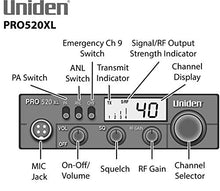 Load image into Gallery viewer, Uniden PRO520XL Pro Series 40-Channel CB Radio. Compact Design. ANL Switch and PA/CB Switch. 7 Watts of Audio Output and Instant Emergency Channel 9.
