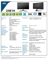 Load image into Gallery viewer, AOC 24B1H 24&quot; Full HD 1920x1080 Monitor, 3-Sided Frameless, VA Panel, HDMI/VGA, Flicker-free
