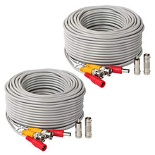 Load image into Gallery viewer, 2Pack 150Feet BNC Vedio Power Cable Pre-Made Al-in-One Camera Video BNC Cable Wire Cord Gray Color for Surveillance CCTV Security System with Connectors(BNC Female and BNC to RCA)
