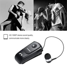 Load image into Gallery viewer, Earphone with Mic Volume Control for iPhone Xs Max,elecfan Bluetooth Wireless Earbuds with Clip &amp; Telescopic &amp; Calls Remind Vibration Headset Motion Sports Headphone for Android Samsung Sony LG,Black
