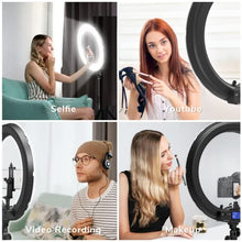 Load image into Gallery viewer, Ring Light,19inch LED Ring Light with Stand &amp;LCD Display Adjustable Color Temperature 3000K-5800K, Makeup Light for YouTube Video Shooting, Portrait, Vlog, Selfie ?Upgraded Version?

