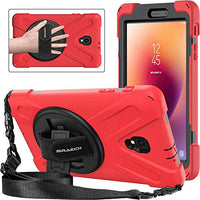 BRAECNstock Galaxy Tab A 8.0 Inch 2017 Case, Three Layer Drop Protection Rugged Protective Heavy Duty Case with 360 Degrees Rotatable Stand Cover for Samsung Galaxy Tab A 8.0(NEW)SM-T380/T385 Case Red