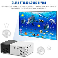 Load image into Gallery viewer, Mini Projector, Built-in Stereo Speaker Portable Multi-Media Home Theater Projector with HDMI/AV/USB Interface 320x240 Resolution(Black-White)
