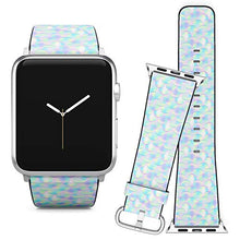 Load image into Gallery viewer, Compatible with Apple Watch (38/40 mm) Series 5, 4, 3, 2, 1 // Leather Replacement Bracelet Strap Wristband + Adapters // Colorful Mermaid
