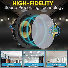 Load image into Gallery viewer, Pyle 8 Ceiling Wall Hi-Fi Speakers - 2-Way Full Range Speaker (Pair) Built-in Electronic Crossover Network Flush Mount Design w/ 55Hz - 22kHz Frequency Response 360 Watts &amp; Magnetic Grills PDIC88FG
