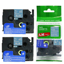 Load image into Gallery viewer, 2/Pack LM Tapes - LMe-545 Premium 3/4&quot; White Print on Blue Label Compatible with Brother TZe545 P-Touch Tape Includes Tape Color/Size Guide. Replaces TZe-545 18mm 0.7 Laminated

