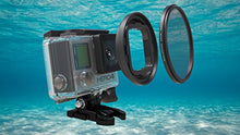 Load image into Gallery viewer, GOSCOPE HERO3 / HERO3+ / HERO4 RED Filter GOPRO Dive/Snorkel Filter - Laser Cut Contrast Enhancement Glass - Includes RED, Magenta, &amp; Snorkel Glass Lens [FITS 60M OR 40M GOPRO Dive HOUSING]
