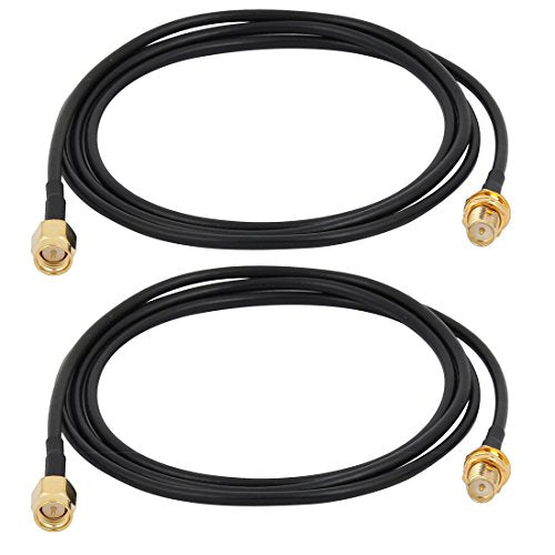 Aexit 2pcs RG174 Distribution electrical Antenna Extension Cable SMA Male to Male Connector 1M Long for Router