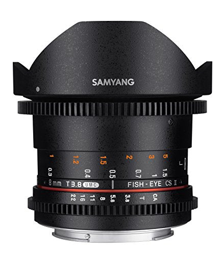 Samyang 8 mm T3.8 VDSLR II Manual Focus Video Lens for Canon DSLR Camera
