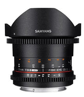 Samyang Lens for Video VDSLR (Fixed Focal Length 8mm, Opening T3.822UMC, Fish Eye, CSII), Black
