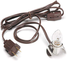 Load image into Gallery viewer, Darice Accessory Cord with One Bulb Light, 6 Cord, Brown  Single Bulb Replacement Cord with On/Off Switch, Plugs into Electrical Outlets, Perfect Craft and Holiday Blow Mold Light
