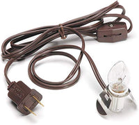 Darice Accessory Cord with One Bulb Light, 6 Cord, Brown  Single Bulb Replacement Cord with On/Off Switch, Plugs into Electrical Outlets, Perfect Craft and Holiday Blow Mold Light