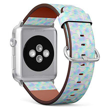 Load image into Gallery viewer, Compatible with Apple Watch (38/40 mm) Series 5, 4, 3, 2, 1 // Leather Replacement Bracelet Strap Wristband + Adapters // Colorful Mermaid
