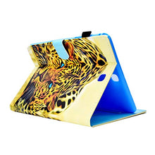 Load image into Gallery viewer, UUcovers Cover for Samsung Galaxy Tab A 9.7 inch 2015 Model (SM-T550/T555C/P550/P555C) with Pencil Holder Pockets [Auto Wake/Sleep] Folio Stand Smart PU Leather TPU Back Wallet Case, Leopard Yellow
