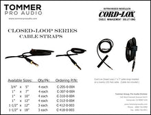 Load image into Gallery viewer, Cord-Lox Cable Strap, Closed-Loop Series, 1.5&quot; x 12&quot;, Black, Pack of 3 each

